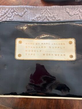 Marc by Marc Jacobs Black Patent Laptop Case with Plaque Accent Logo-9” x 12”